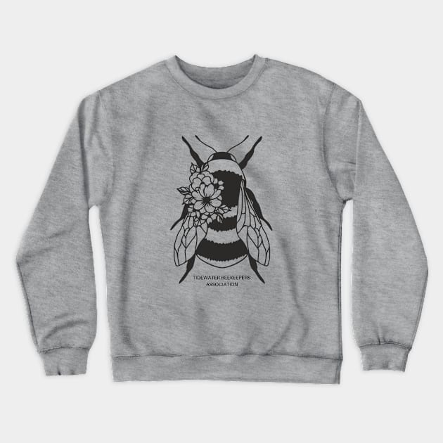 Tidewater Beekeepers Association Bee w/Flower Crewneck Sweatshirt by Tidewater Beekeepers